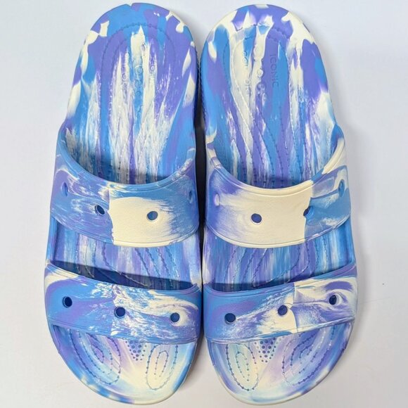 Classic Crocs Unisex Marbled Sandal White / Oxygen - Size 8 Mens / 10 Womens main image 16